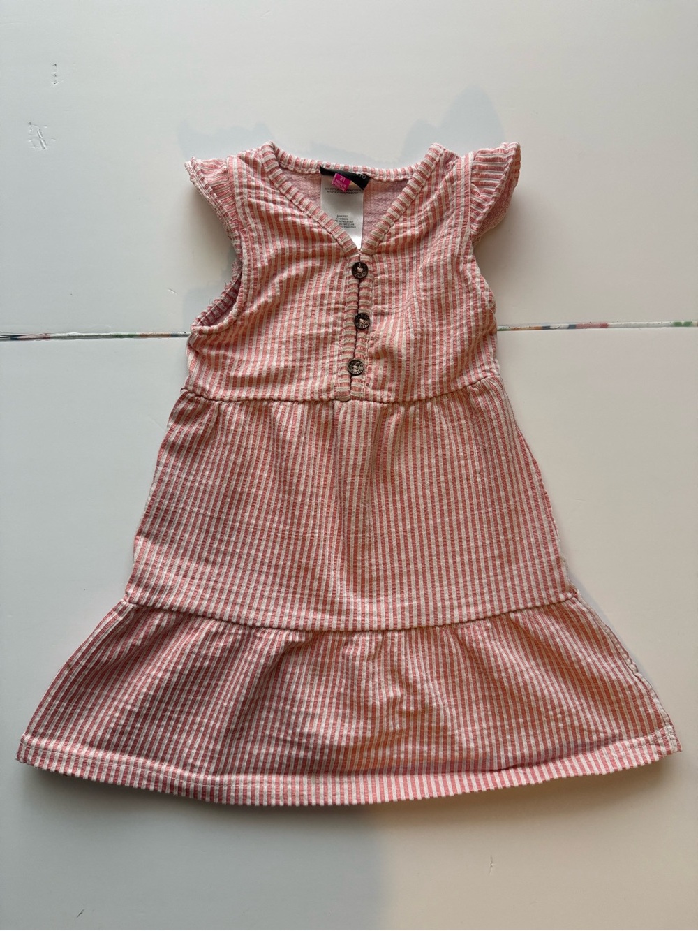 Vince Camuto Sleeveless Orange Stripe Dress Girls Size 3T EUC